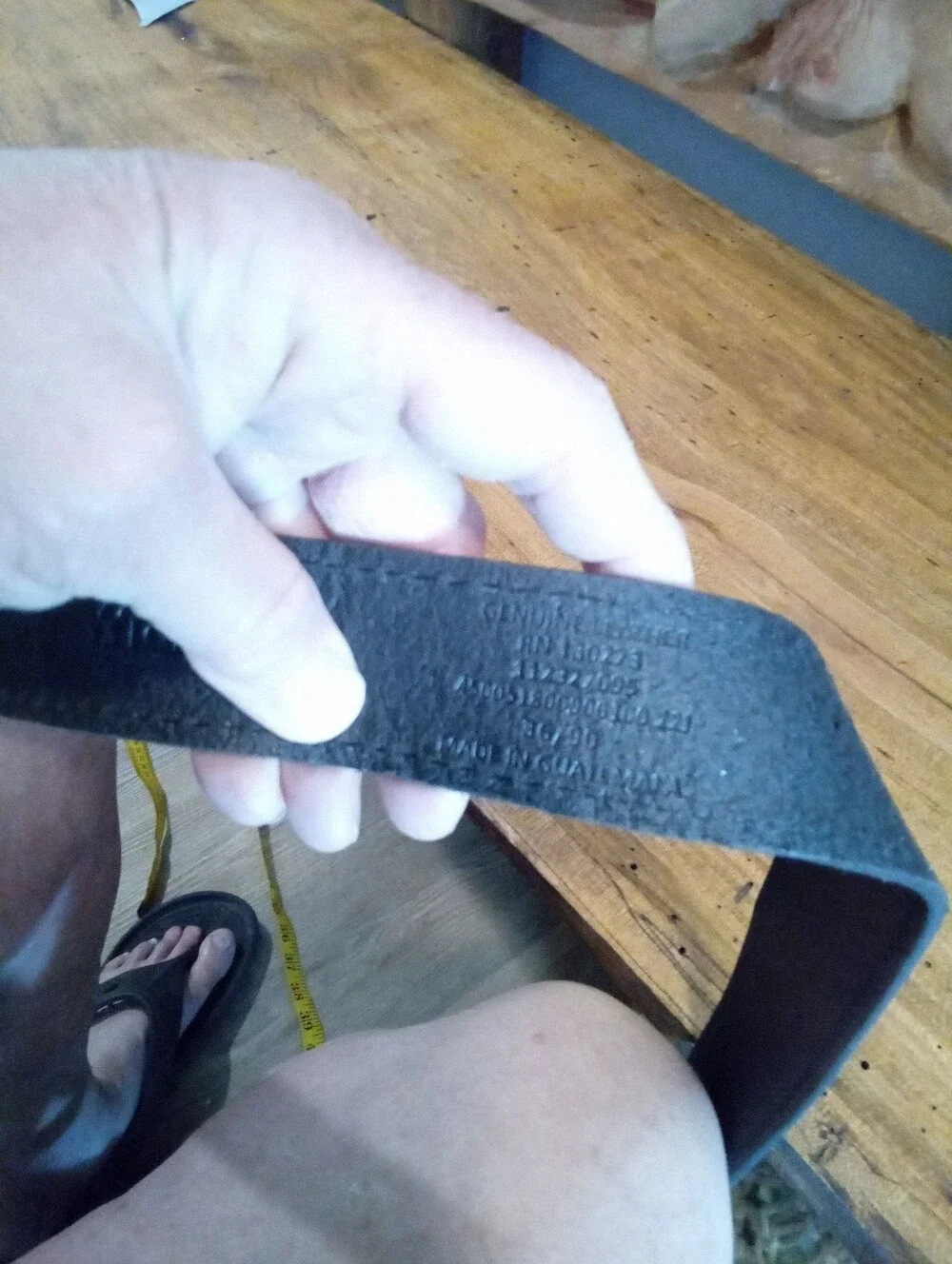 Premium Black Leather Men's Belt -Black Square Buckle Sz 34